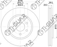 Диск тормозной TG-40206-EB300/RN1317V правый *TI-GUAR (перфорированный)